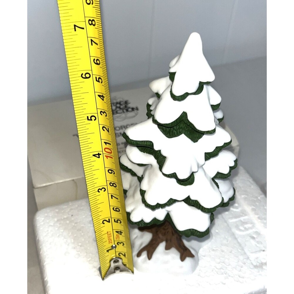 Vtg Dept 56 7' Porcelain Snow Covered Pine Tree New England / Heritage Village - Picture 5 of 5